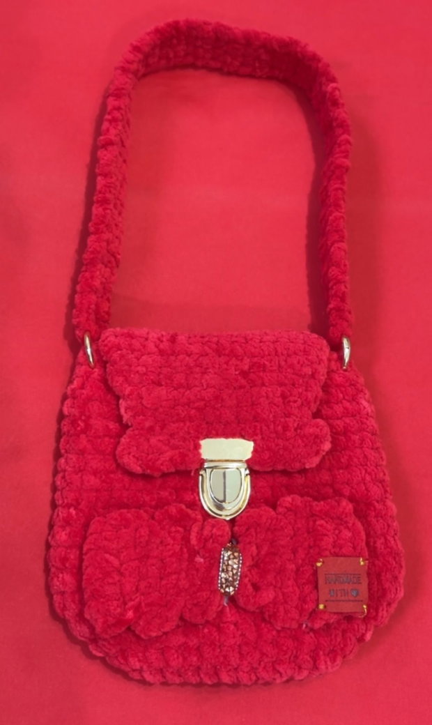 Geantă pentru fetițe croșetată handmade gentuță copii ElaD by Elenas Craft