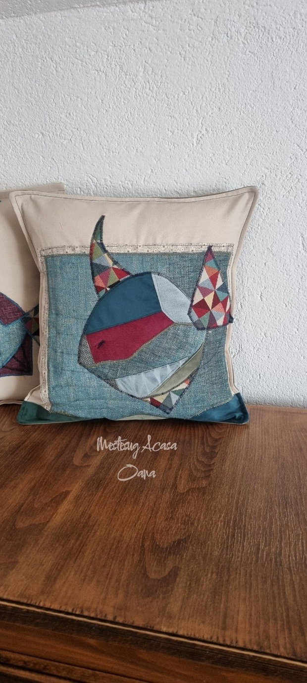 Set de 3 perne decorative - peste abstract