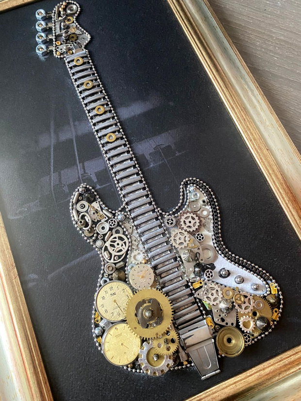 Chitara cod M 726 ・Steampunk Art・Industrial Decor Vintage・Bijuterii steampunk・Cadouri Barbati