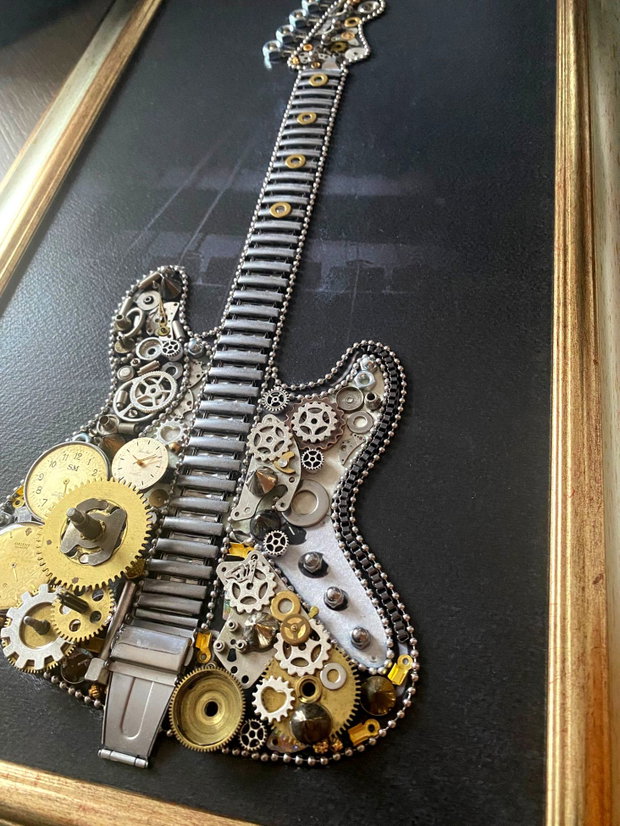 Chitara cod M 726 ・Steampunk Art・Industrial Decor Vintage・Bijuterii steampunk・Cadouri Barbati