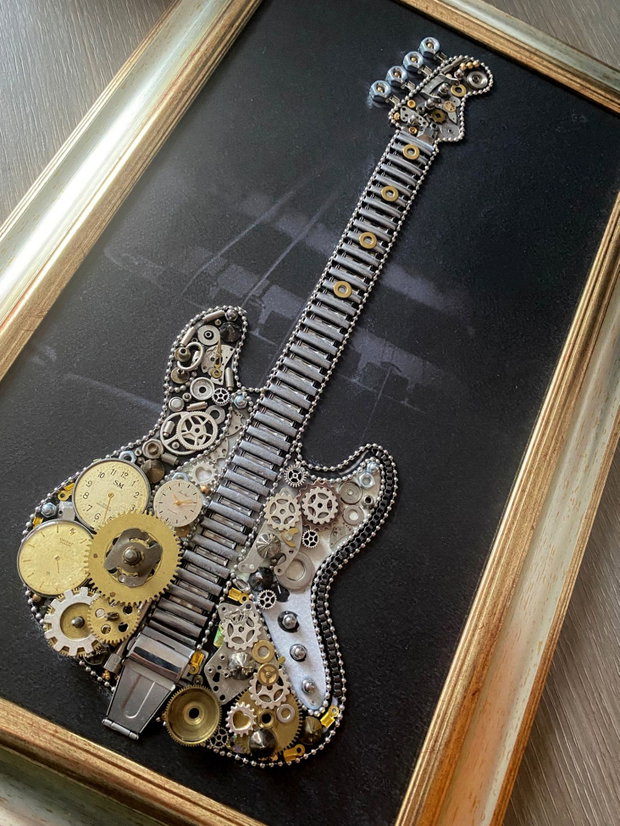 Chitara cod M 726 ・Steampunk Art・Industrial Decor Vintage・Bijuterii steampunk・Cadouri Barbati