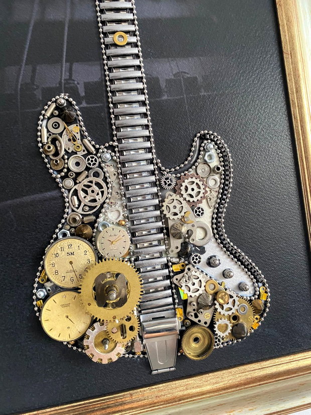 Chitara cod M 726 ・Steampunk Art・Industrial Decor Vintage・Bijuterii steampunk・Cadouri Barbati
