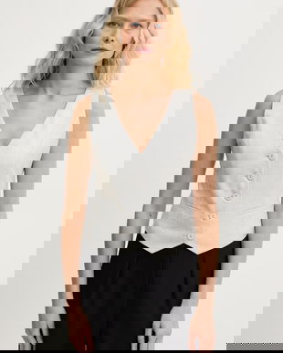 Fracomina vestă cu un singur rând de nasturi, pentru femei