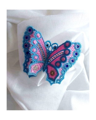 Brosa Fluture Bleu 3D