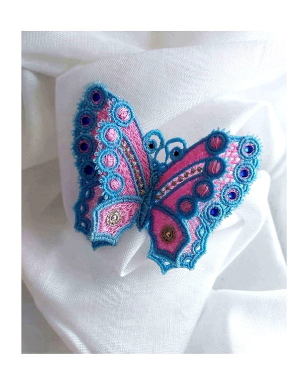 Brosa Fluture Bleu 3D