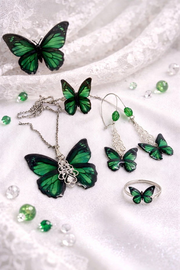 Set bijuterii cu fluturi 00484