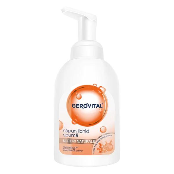 Sapun Lichid Spuma cu Uleiuri Naturale - Gerovital Foam Liquid Soap, 300 ml