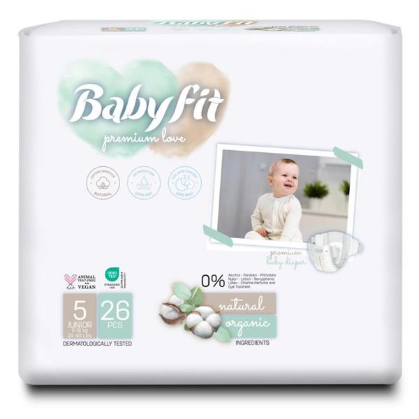 Scutece pentru Bebelusi - Baby Fit Eco Diaper, marimea Nr.5 Junior (11-18 kg), 26 buc