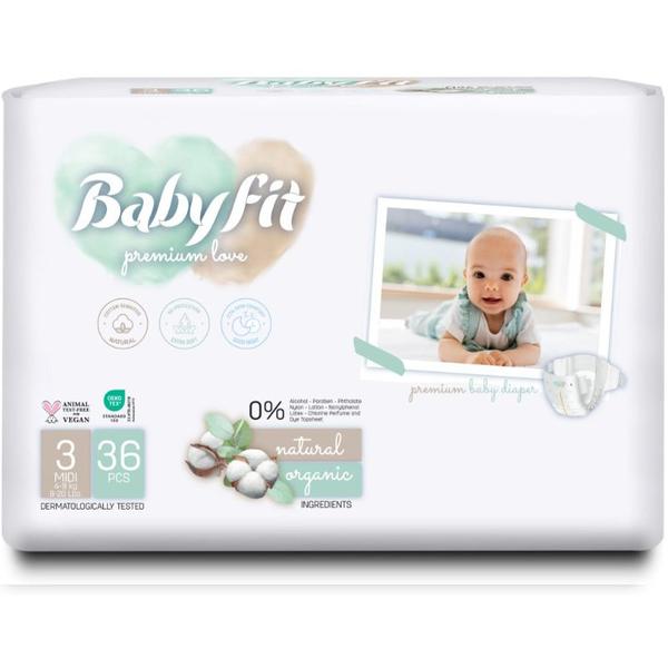 Scutece pentru Bebelusi - Baby Fit Eco Diaper, marimea Nr.3 Midi (4-9 kg), 36 buc