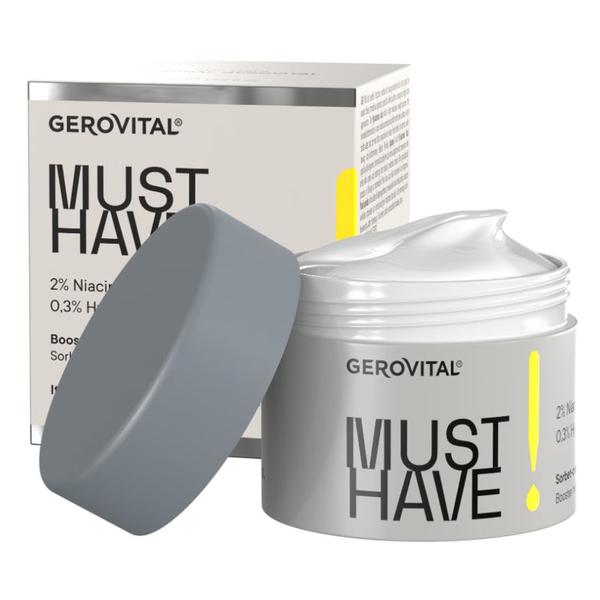 Sorbet-Crema Booster Hidratare cu 2% Niacinamida si Acid Hialuronic - Gerovital Must Have! Booster Moisturizing Sorbet, 50 ml