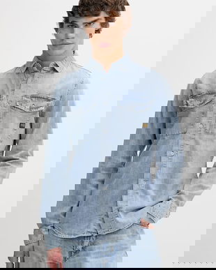 G-Star cămașă pentru bărbați de denim Marine Slim