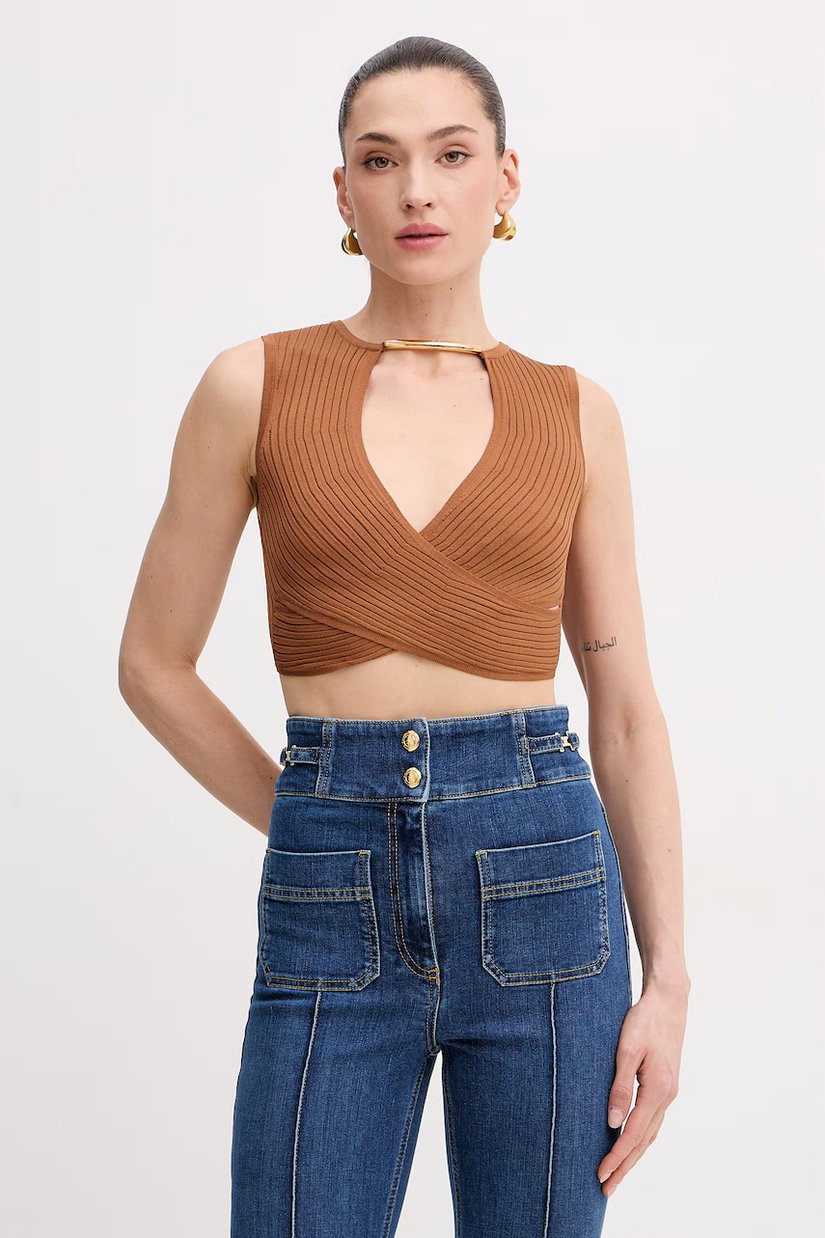 Elisabetta Franchi bluză petrecută pentru femei cu vâscoză