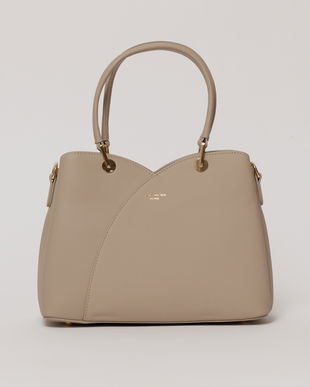 Geanta gri deschis din piele ecologica cu design tip lalea