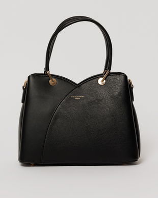 Geanta neagra din piele ecologica cu design tip lalea