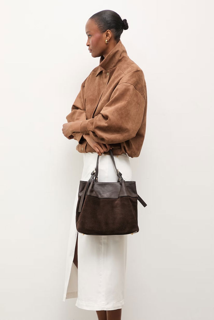 Answear.LAB geantă de mână din piele întoarsă Unscripted Collection