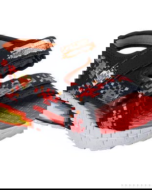 Sandale copii Skechers Mega-splash 4k 402161L-BKRD, 27, Negru