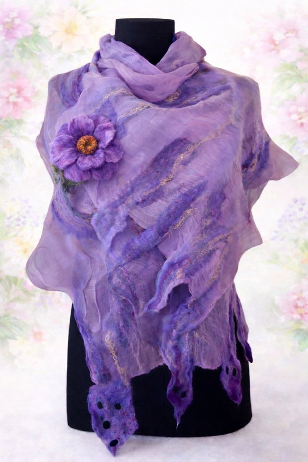 Lavanda..eșarfă handmade