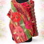 Poncho cu flori de lana merinos