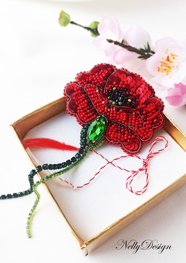 Mac - Brosa broderie manuala