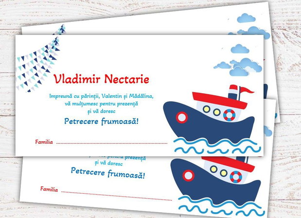 Plicuri bani botez băieți Vapor