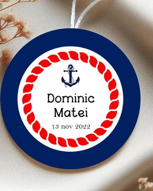 Etichete mărturii botez băieți -temă marină