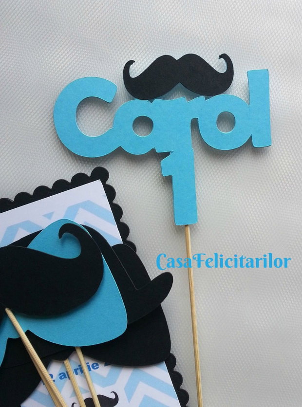 Topper tort Little man personalizat