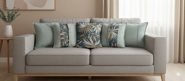 Set de 5 perne decorative - bleu