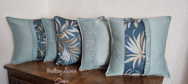 Set de 5 perne decorative - bleu