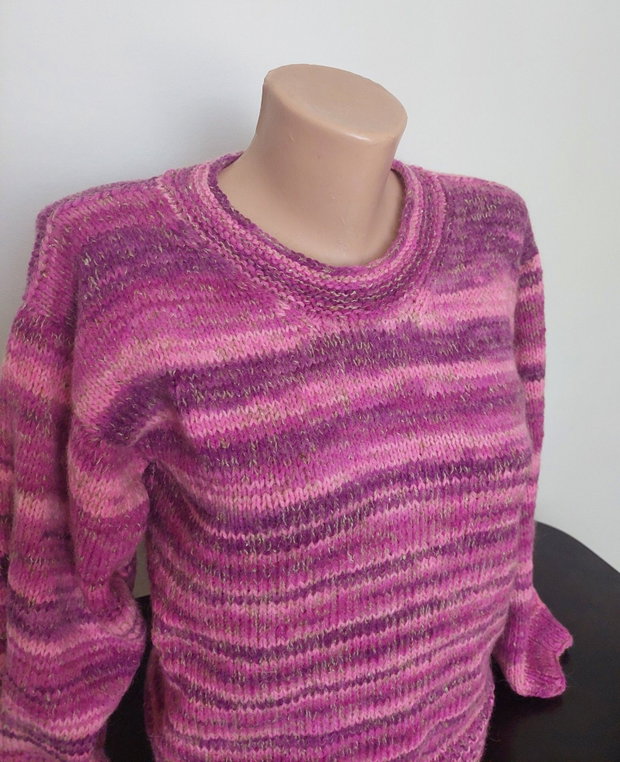 Bluza pulover amestec lână tricotat manual fin