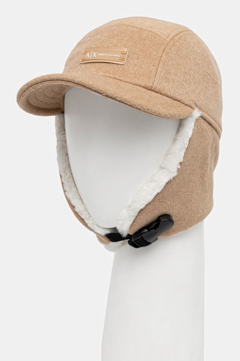 Armani Exchange șapcă de baseball din amestec de lână