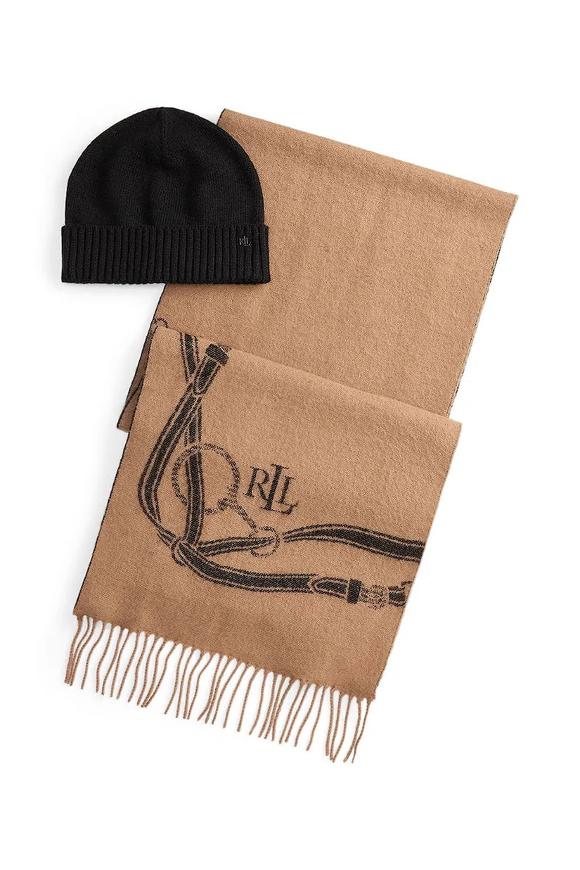 Lauren Ralph Lauren căciulă si eșarfă din amestec de lână