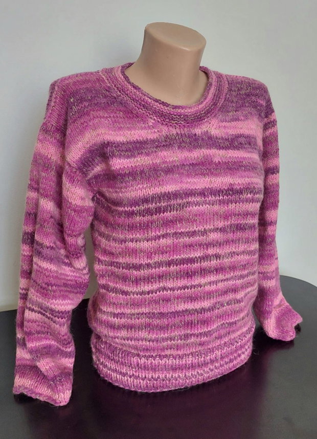 Bluza pulover amestec lână tricotat manual fin