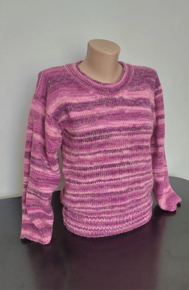 Bluza pulover amestec lână tricotat manual fin