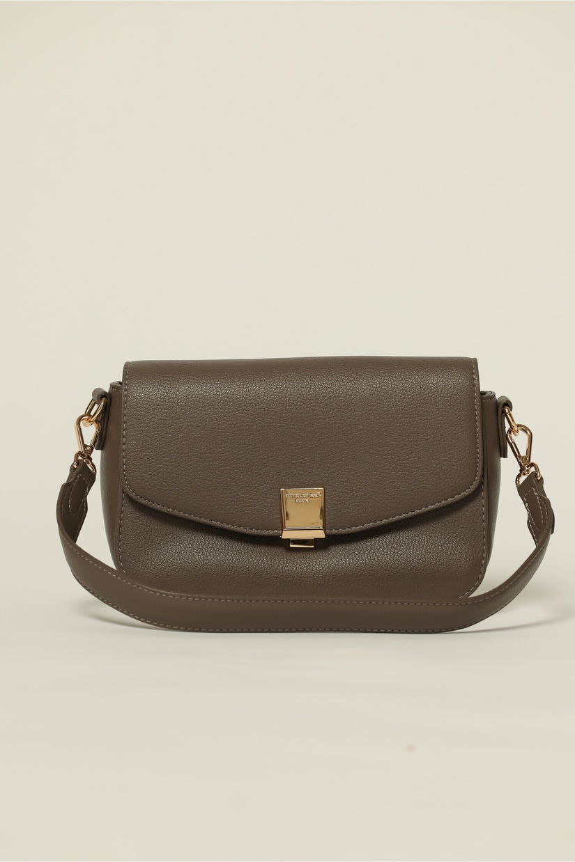 Geanta gri office mica din piele ecologica