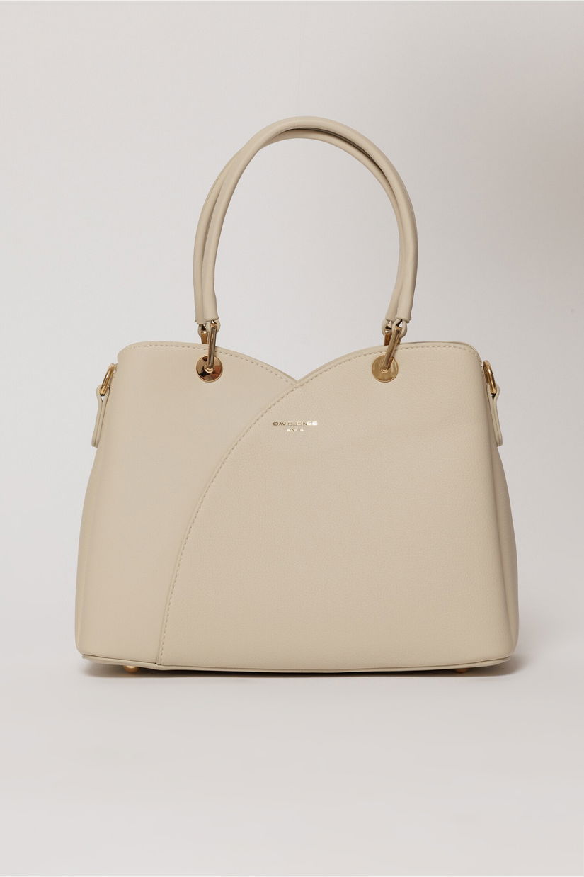 Geanta ivory din piele ecologica cu design tip lalea