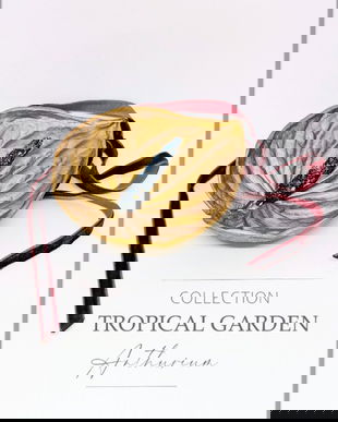 Broșă Aurie Supradimensionată Anthurium , Bijuterie Statement Elegantă pentru Ținute de Impact