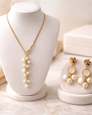 Set Colier și Cercei - Mărgăritare și Perle și Sidef