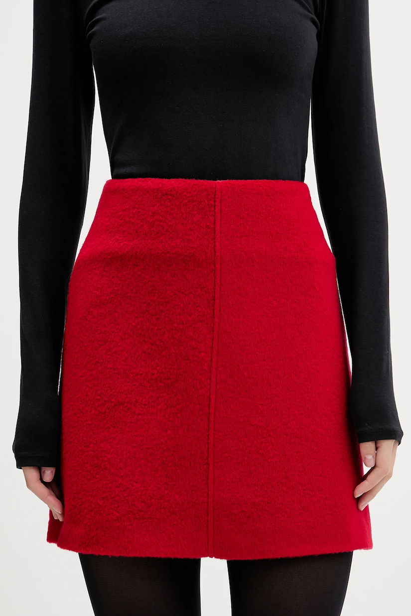 HUGO fustă din amestec de lână Ramine