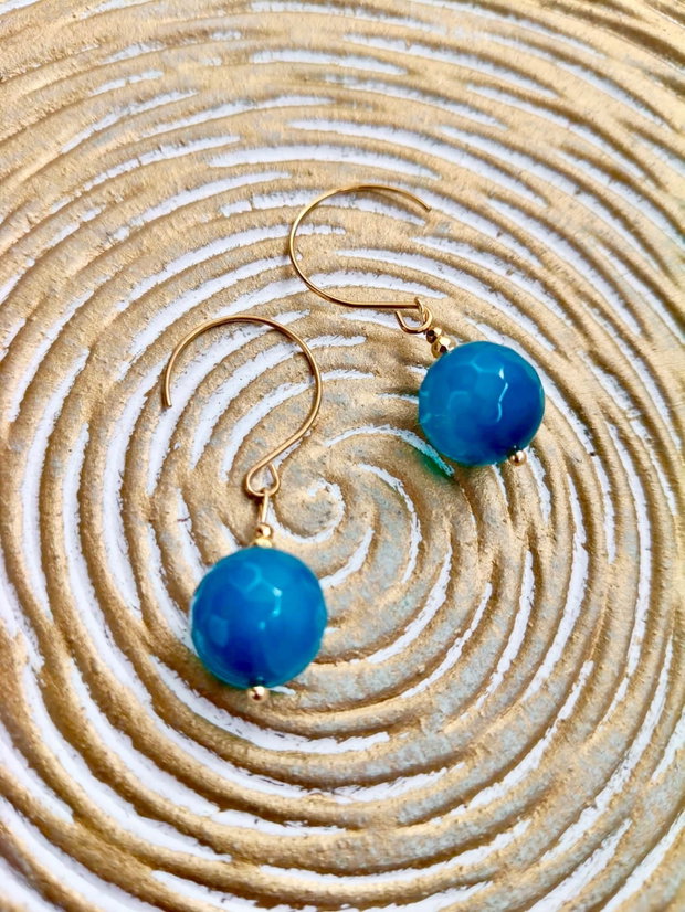 Colier agate bleu albastre