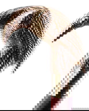 Baston englezesc din lemn mahoncu maner pasare