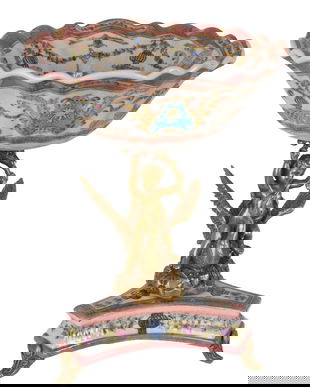 Fructiera cu ingeras din portelan Craquelle