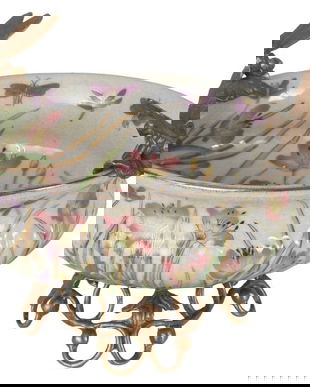 Fructiera cu libelule din portelan Craquelle