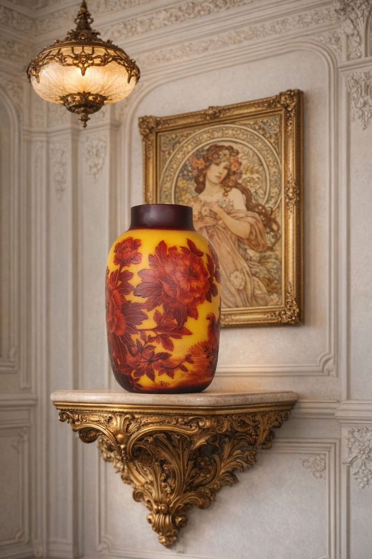 Fazani-vaza din sticla Galle