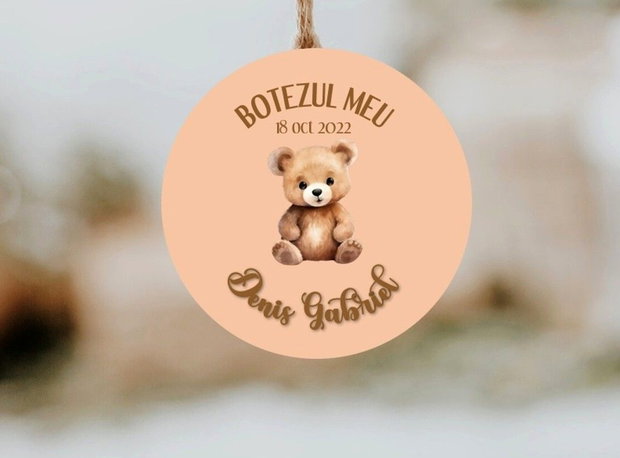Etichete Ursuleț fundal bej