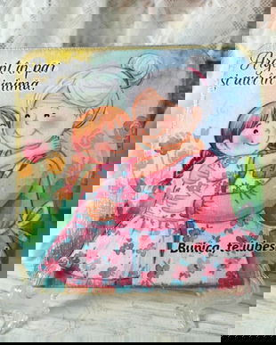 Felicitare din lemn, personalizata pentru bunica