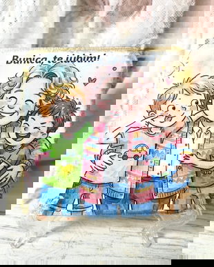 felicitare din lemn, cadou personalizat pentru bunica