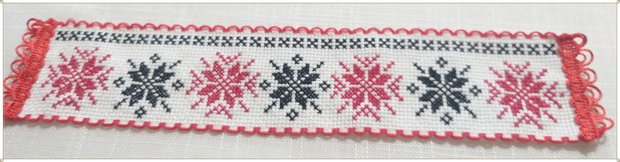 SEMN DE CARTE CUSUT CU MOTIV POPULAR-FRUNZULITE