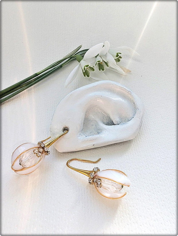 CERCEI GHIOCEI STILIZAȚI din sârmă aurie bijuterii handmade delicate, inspirație florală