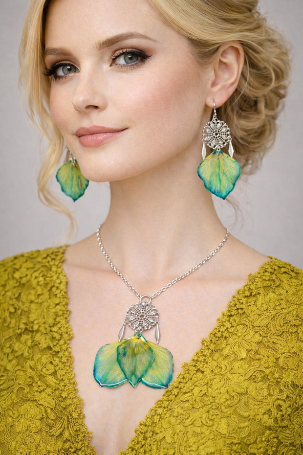 Cercei handmade din lalele naturale 01861