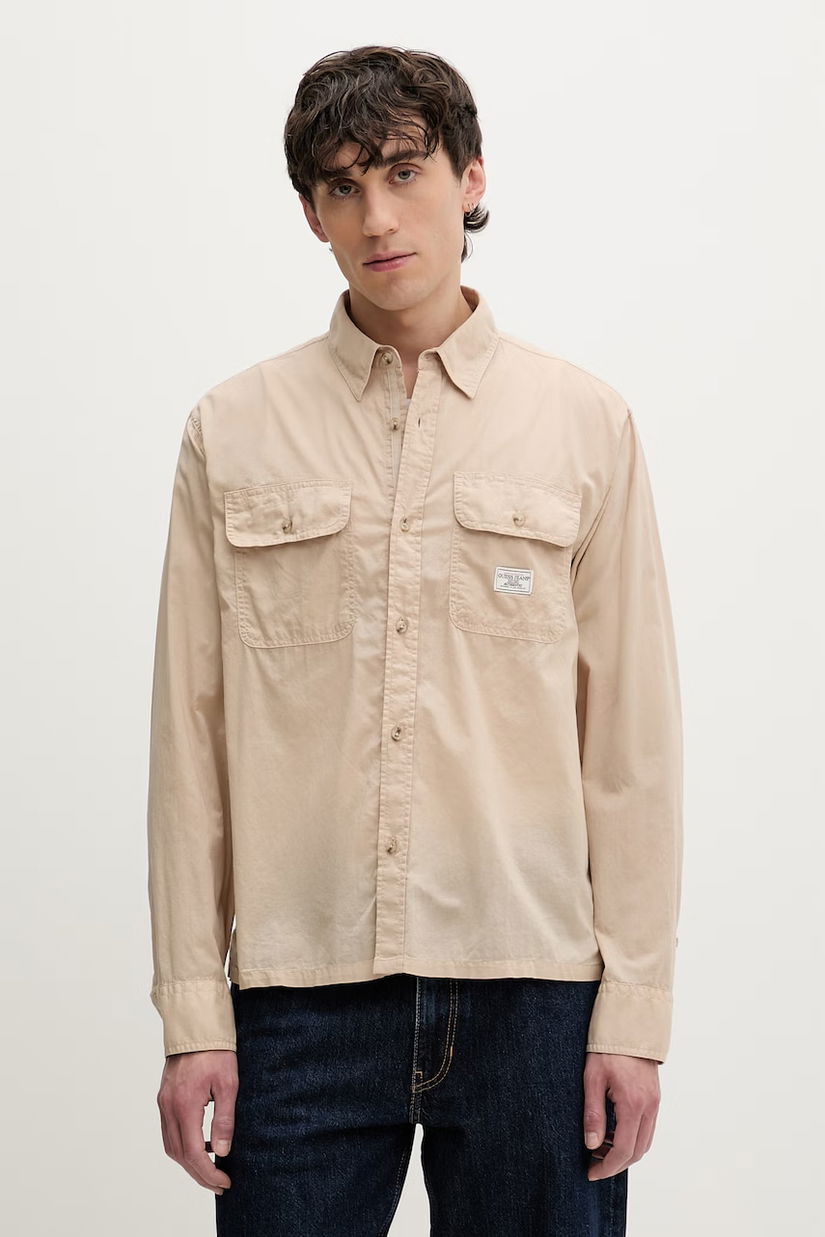 Guess Jeans cămașă safari pentru bărbați, din bumbac